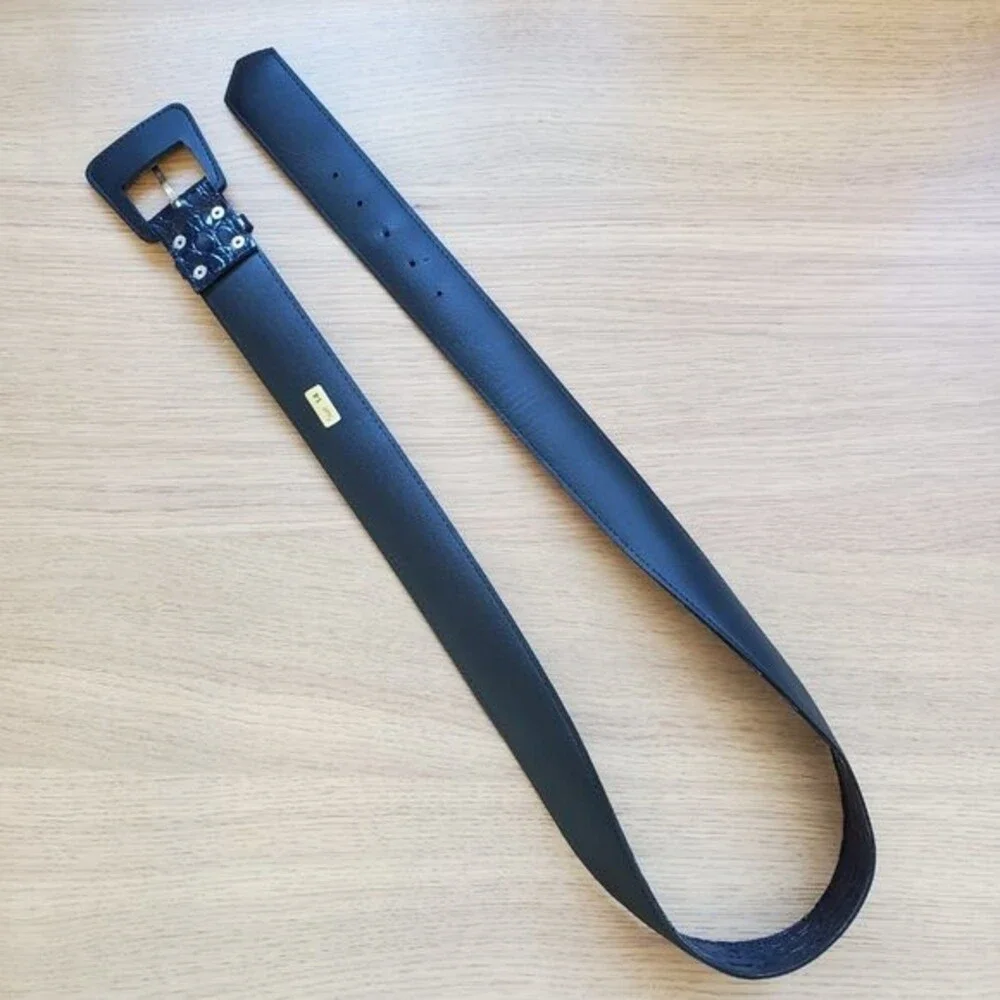 Vintage 80's Navy Vinyl Belt